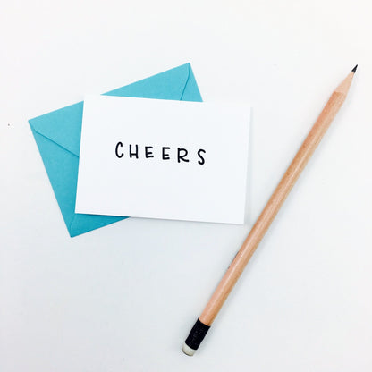 "Cheers" Mini Hand-Drawn Greeting Card by KA - by K. A. Artist Shop - K. A. Artist Shop
