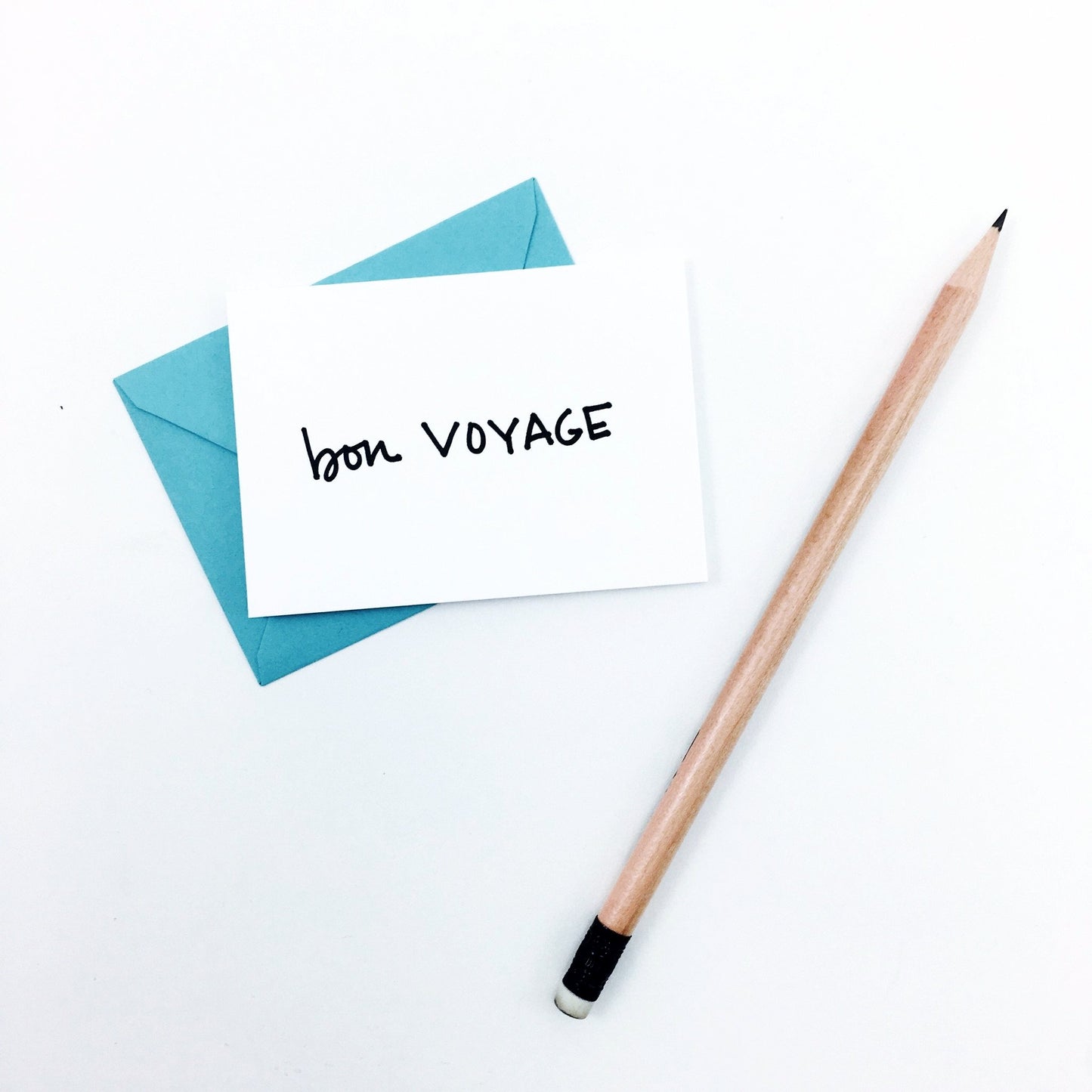 "Bon Voyage" Mini Hand-Drawn Greeting Card by KA - by K. A. Artist Shop - K. A. Artist Shop