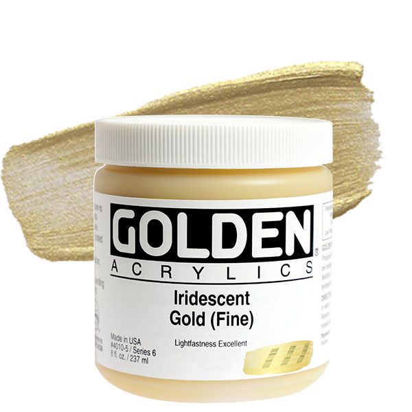 Golden Heavy Body Acrylics - 8 oz. Jar - Iridescent Gold by Golden - K. A. Artist Shop