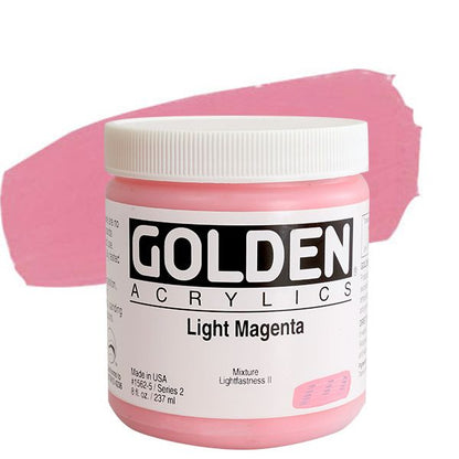 Golden Heavy Body Acrylics - 8 oz. Jar - Light Magenta by Golden - K. A. Artist Shop