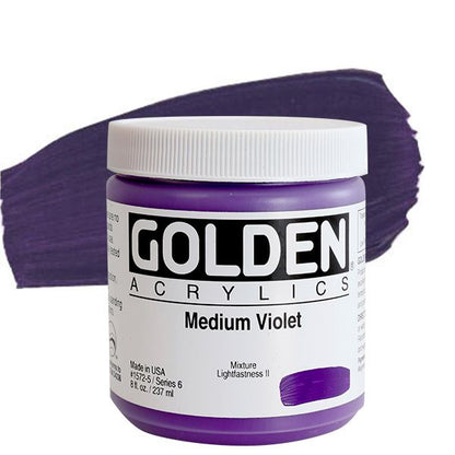 Golden Heavy Body Acrylics - 8 oz. Jar - Medium Violet by Golden - K. A. Artist Shop