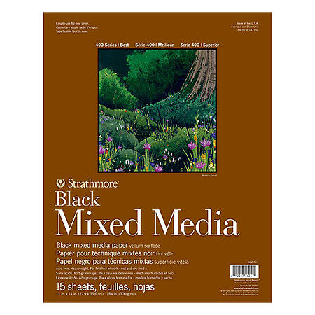 Strathmore Mixed Media Black Paper Pads - 400 Series - by K. A. Artist Shop - K. A. Artist Shop