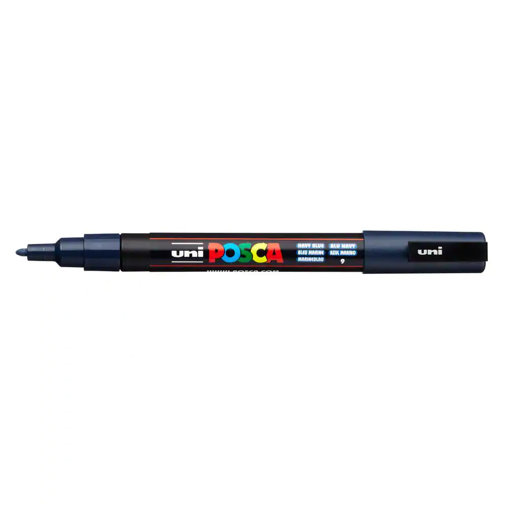 POSCA Acrylic Paint Markers - PC-3M 0.9-1.3mm Bullet Tip - Navy Blue by POSCA - K. A. Artist Shop