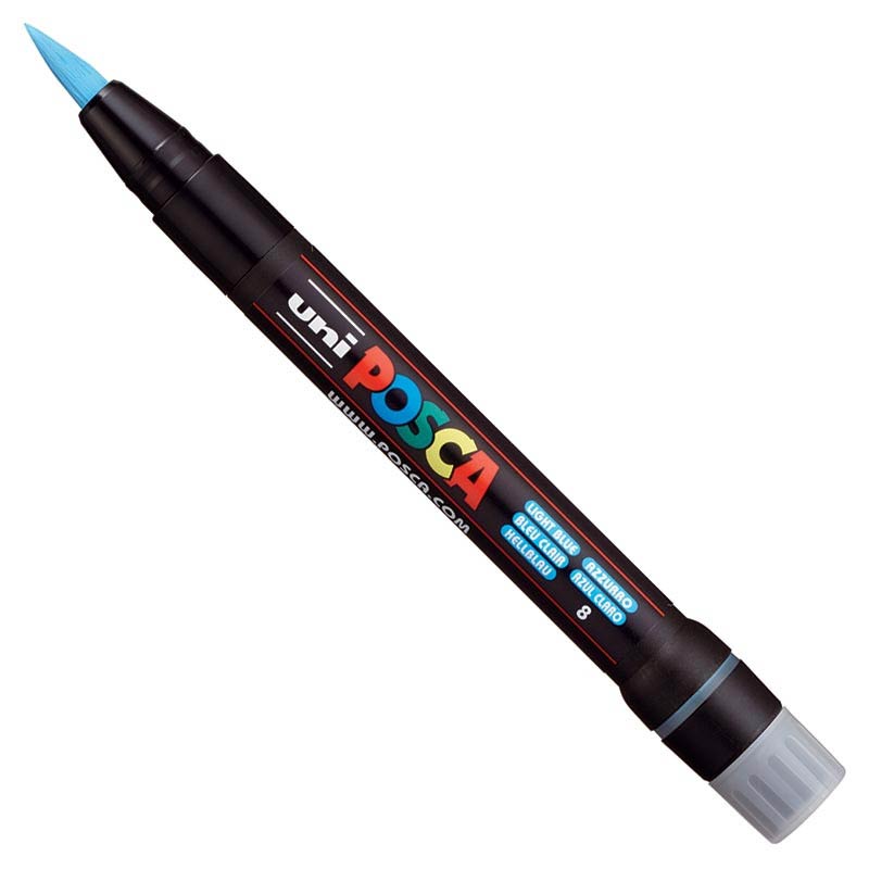 POSCA Acrylic Paint Marker - PCF - 350 Brush Tip - Light Blue by POSCA - K. A. Artist Shop