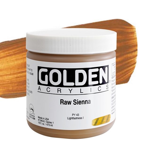 Golden Heavy Body Acrylics - 8 oz. Jar - Raw Sienna by Golden - K. A. Artist Shop