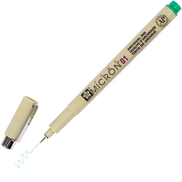 Pigma Micron Individual Pens - Colors - 01 / Green by Sakura - K. A. Artist Shop