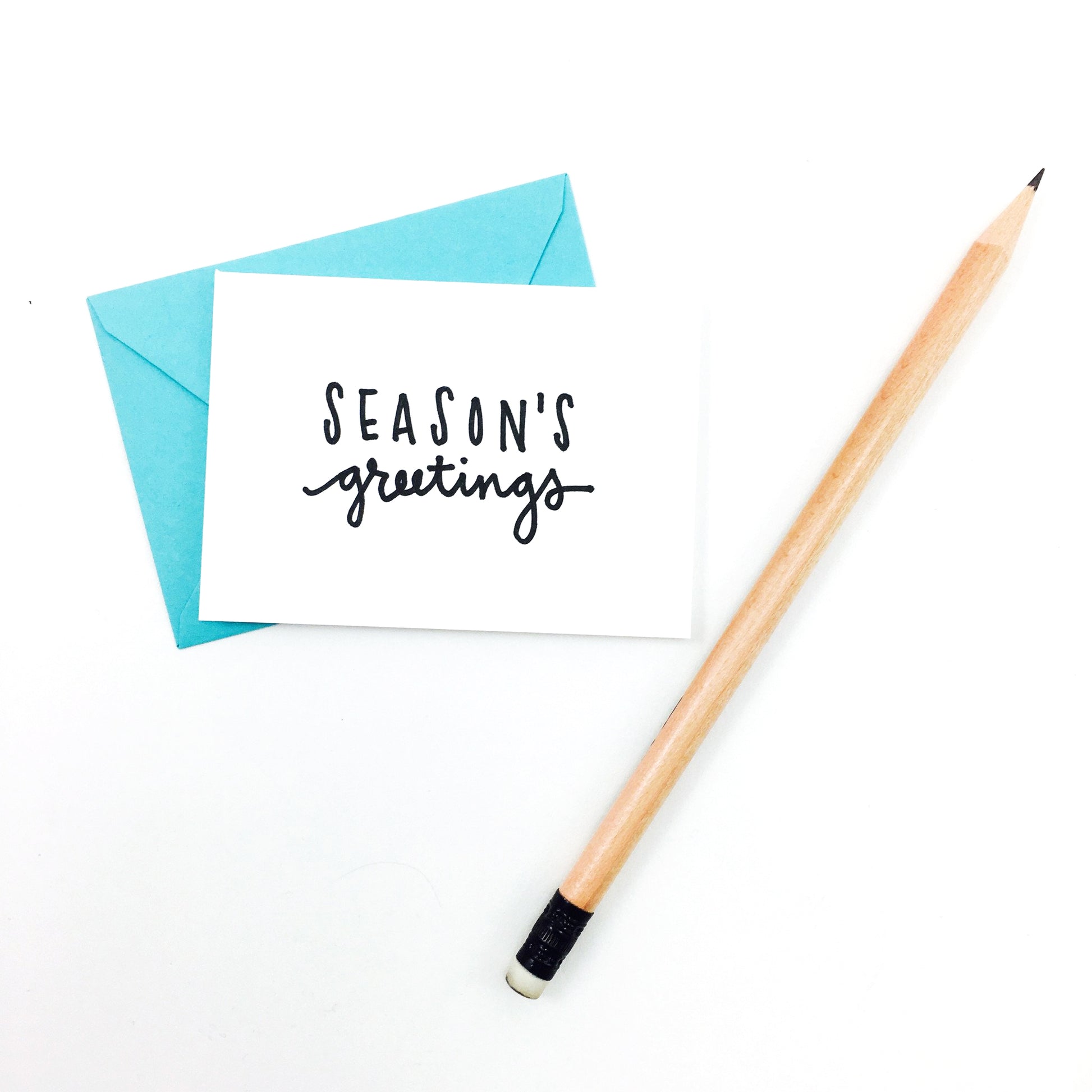 "Season's Greetings" Mini Hand-Drawn Greeting Card - by K. A. Artist Shop - K. A. Artist Shop