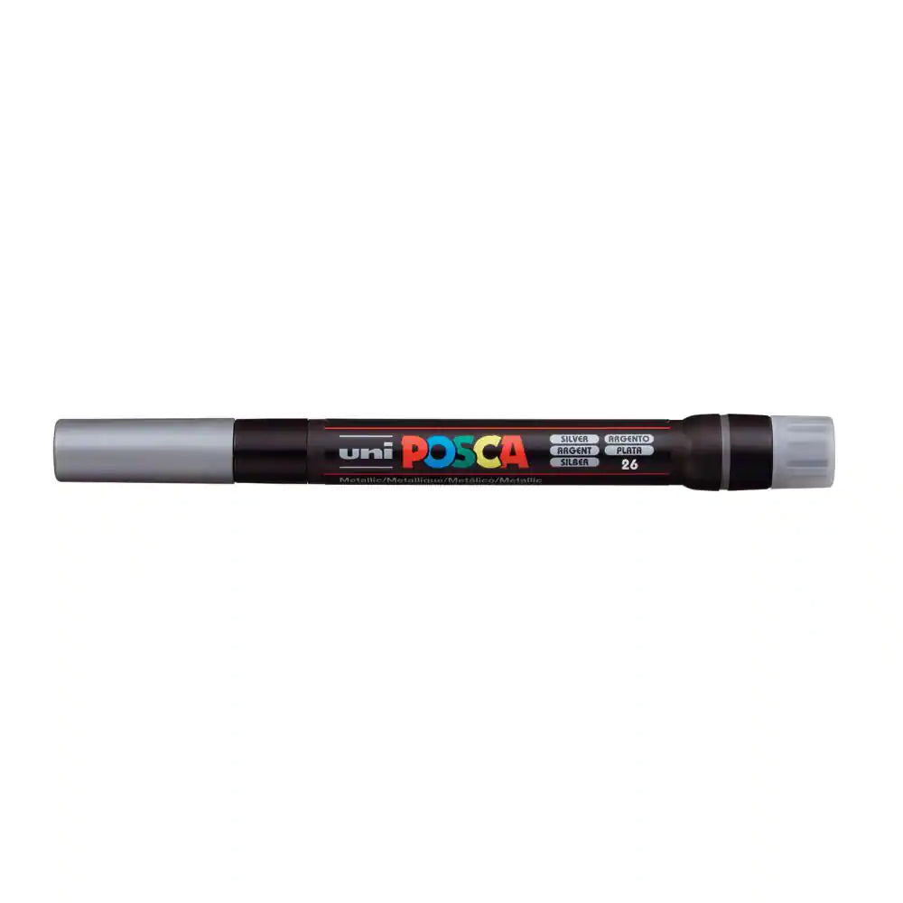 POSCA Acrylic Paint Marker - PCF - 350 Brush Tip - Silver by POSCA - K. A. Artist Shop