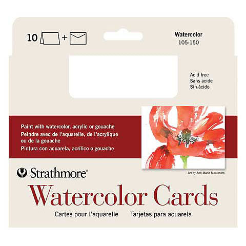 Strathmore 140 lb. Watercolor Cards - Set of 10 Blank Cards and Envelopes