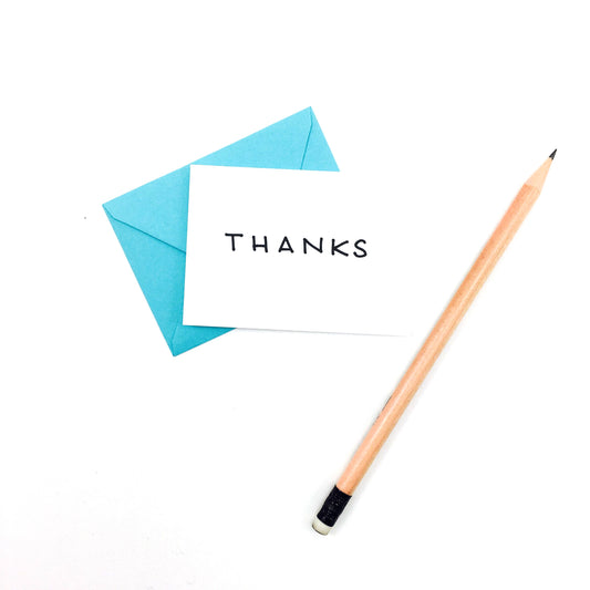 "Thanks" Mini Hand-Drawn Greeting Card - by K. A. Artist Shop - K. A. Artist Shop