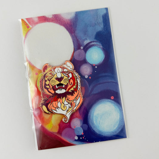 "Opalescent Tiger" Enamel Pin by Katy Lipscomb