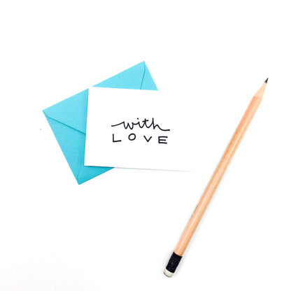 "With Love" Mini Hand-Drawn Greeting Card - by K. A. Artist Shop - K. A. Artist Shop