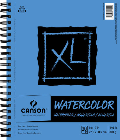 Canson XL Watercolor Pad - 9 x 12 inches - Spiral Bound by Canson - K. A. Artist Shop