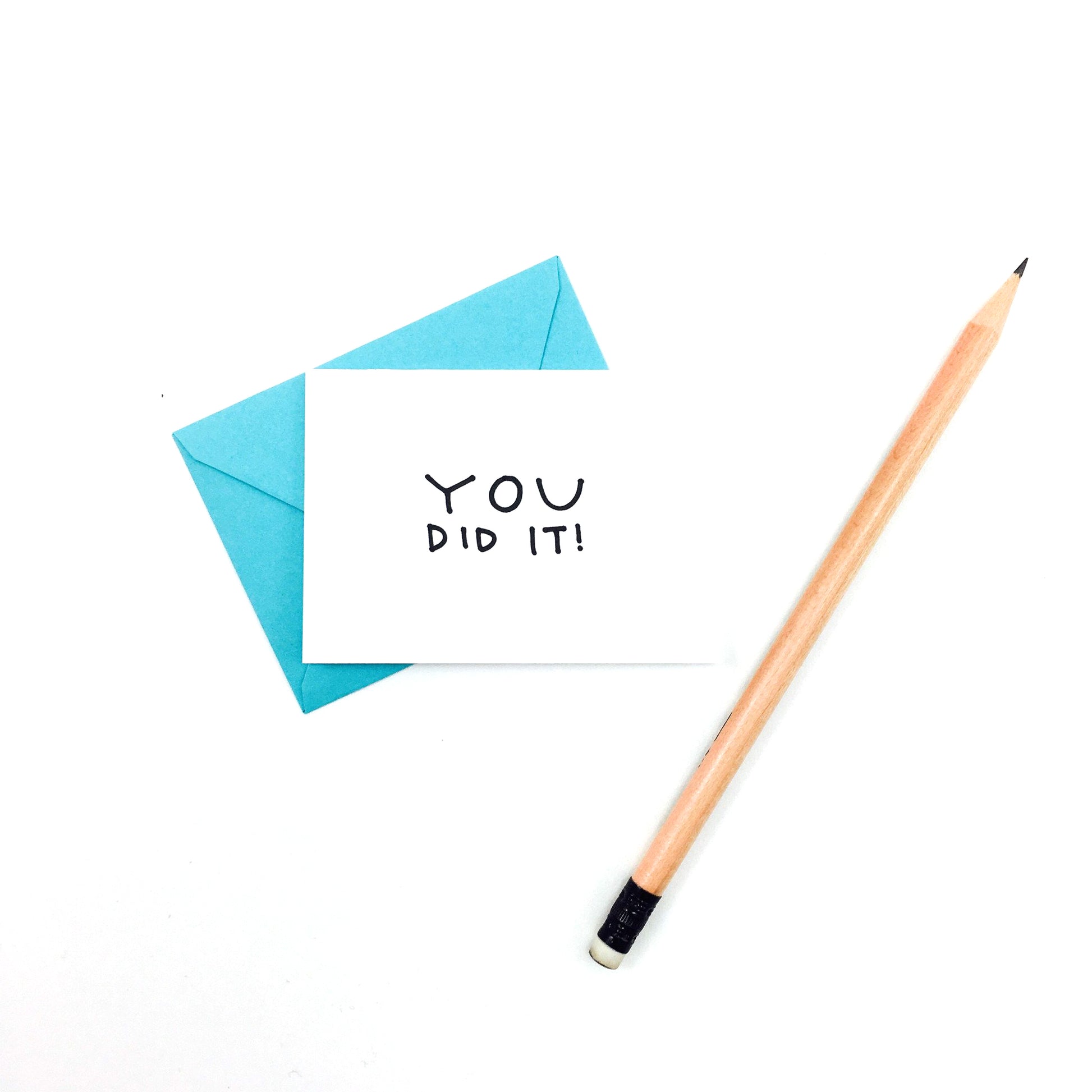 "You Did It" Mini Hand-Drawn Greeting Card - by K. A. Artist Shop - K. A. Artist Shop