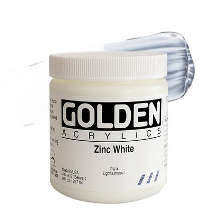 Golden Heavy Body Acrylics - 8 oz. Jar - Zinc White by Golden - K. A. Artist Shop